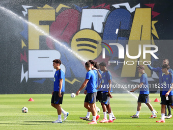 FC Barcelona trains at the Joan Gamper sports city, prior to the Champions League match against Young Boys, in Barcelona, Spain, on Septembe...