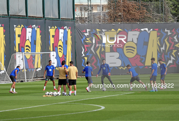 FC Barcelona trains at the Joan Gamper sports city, prior to the Champions League match against Young Boys, in Barcelona, Spain, on Septembe...