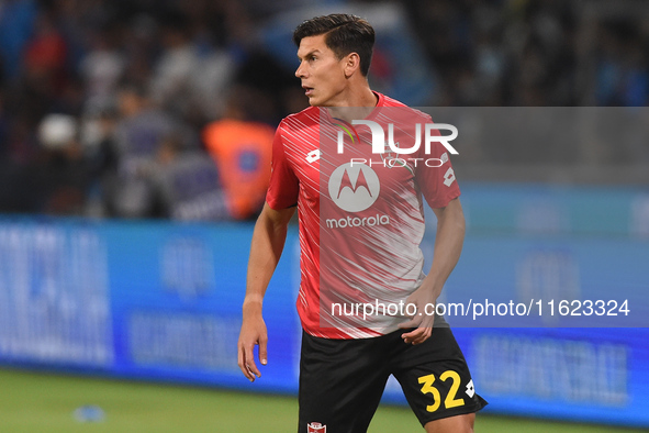 Matteo Pessina of AC Monza warms up before the Serie A match between SSC Napoli and AC Monza at Stadio Diego Armando Maradona Naples Italy o...