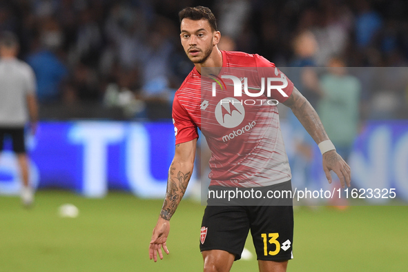 Pedro Pereira of AC Monza warms up before the Serie A match between SSC Napoli and AC Monza at Stadio Diego Armando Maradona Naples Italy on...