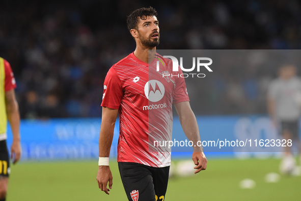 Pablo Mari of AC Monza warms up before the Serie A match between SSC Napoli and AC Monza at Stadio Diego Armando Maradona Naples Italy on 29...