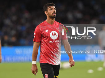 Pablo Mari of AC Monza warms up before the Serie A match between SSC Napoli and AC Monza at Stadio Diego Armando Maradona Naples Italy on 29...