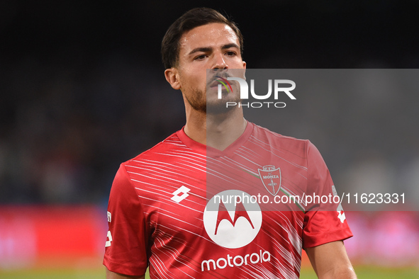 Andrea Carboni of AC Monza during the Serie A match between SSC Napoli and AC Monza at Stadio Diego Armando Maradona Naples Italy on 29 Sept...