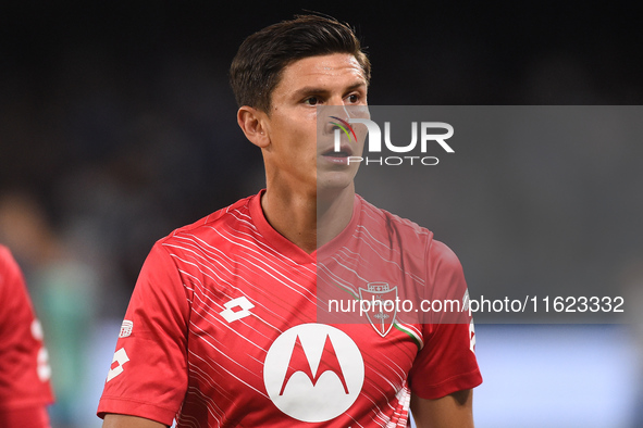 Matteo Pessina of AC Monza warms up before the Serie A match between SSC Napoli and AC Monza at Stadio Diego Armando Maradona Naples Italy o...