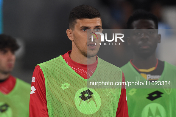 Mirko Maric of AC Monza during the Serie A match between SSC Napoli and AC Monza at Stadio Diego Armando Maradona Naples Italy on 29 Septemb...