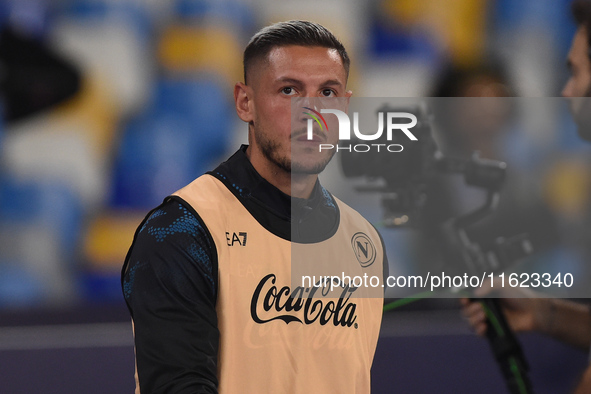 Pasquale Mazzocchi of SSC Napoli during the Serie A match between SSC Napoli and AC Monza at Stadio Diego Armando Maradona Naples Italy on 2...