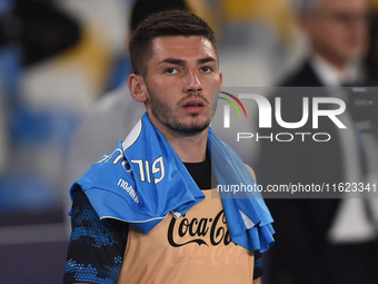 Billy Gilmour of SSC Napoli during the Serie A match between SSC Napoli and AC Monza at Stadio Diego Armando Maradona Naples Italy on 29 Sep...