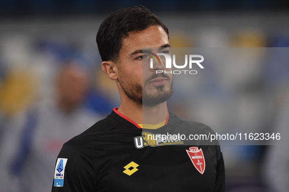 Andrea Carboni of AC Monza during the Serie A match between SSC Napoli and AC Monza at Stadio Diego Armando Maradona Naples Italy on 29 Sept...