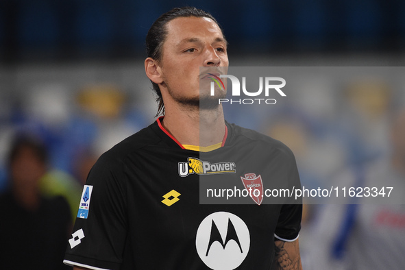 Milan Djuric of AC Monza during the Serie A match between SSC Napoli and AC Monza at Stadio Diego Armando Maradona Naples Italy on 29 Septem...