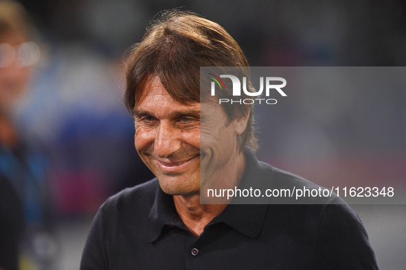 Antonio Conte Head Coach of SSC Napoli during the Serie A match between SSC Napoli and AC Monza at Stadio Diego Armando Maradona Naples Ital...