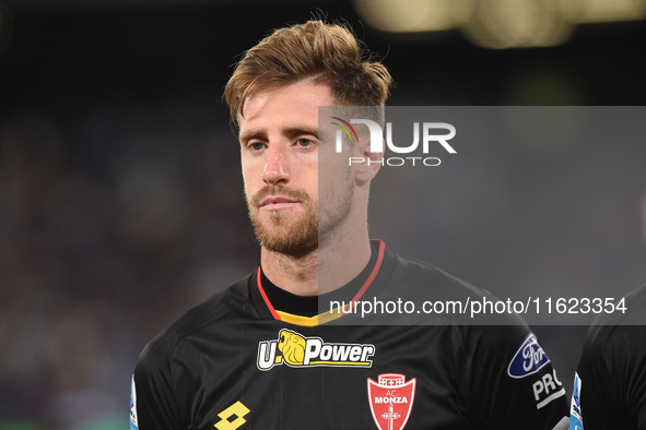 Georgios Kyriakopoulos of AC Monza during the Serie A match between SSC Napoli and AC Monza at Stadio Diego Armando Maradona Naples Italy on...