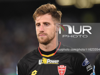 Georgios Kyriakopoulos of AC Monza during the Serie A match between SSC Napoli and AC Monza at Stadio Diego Armando Maradona Naples Italy on...