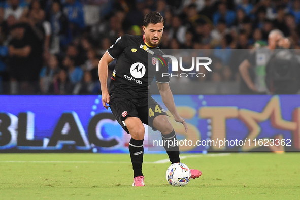 Andrea Carboni of AC Monza during the Serie A match between SSC Napoli and AC Monza at Stadio Diego Armando Maradona Naples Italy on 29 Sept...