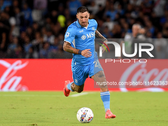 Matteo Politano of SSC Napoli during the Serie A match between SSC Napoli and AC Monza at Stadio Diego Armando Maradona Naples Italy on 29 S...