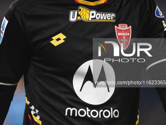 Close Up of Ac Monza shirt during the Serie A match between SSC Napoli and AC Monza at Stadio Diego Armando Maradona Naples Italy on 29 Sept...