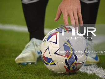 Close Up of Serie A Match Ball during the Serie A match between SSC Napoli and AC Monza at Stadio Diego Armando Maradona Naples Italy on 29...