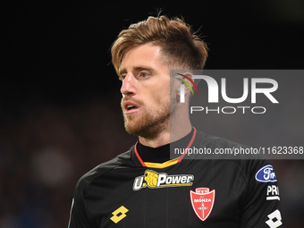 Georgios Kyriakopoulos of AC Monza during the Serie A match between SSC Napoli and AC Monza at Stadio Diego Armando Maradona Naples Italy on...