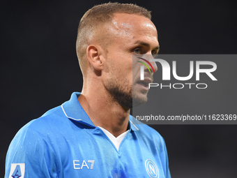 Stanislav Lobotka of SSC Napoli during the Serie A match between SSC Napoli and AC Monza at Stadio Diego Armando Maradona Naples Italy on 29...