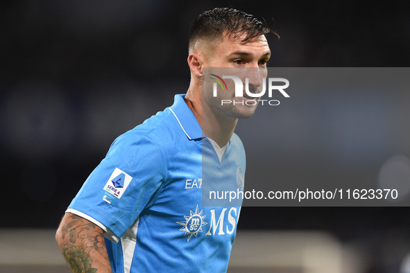 Matteo Politano of SSC Napoli during the Serie A match between SSC Napoli and AC Monza at Stadio Diego Armando Maradona Naples Italy on 29 S...