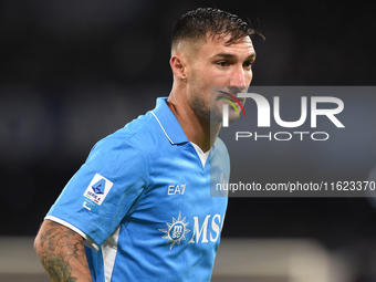 Matteo Politano of SSC Napoli during the Serie A match between SSC Napoli and AC Monza at Stadio Diego Armando Maradona Naples Italy on 29 S...