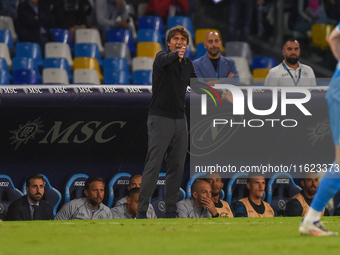 Antonio Conte Head Coach of SSC Napoli during the Serie A match between SSC Napoli and AC Monza at Stadio Diego Armando Maradona Naples Ital...