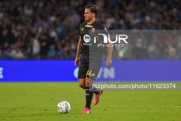 Andrea Carboni of AC Monza during the Serie A match between SSC Napoli and AC Monza at Stadio Diego Armando Maradona Naples Italy on 29 Sept...