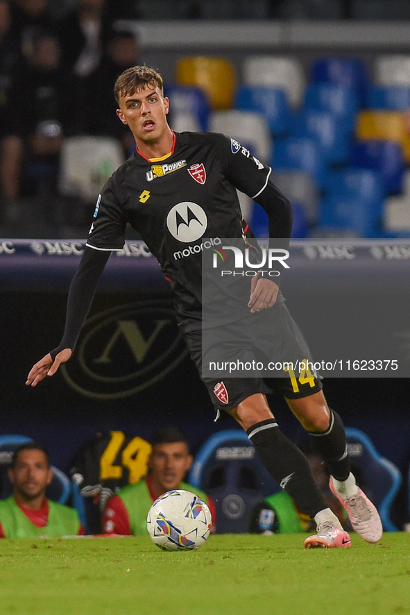 Daniel Maldini of AC Monza during the Serie A match between SSC Napoli and AC Monza at Stadio Diego Armando Maradona Naples Italy on 29 Sept...