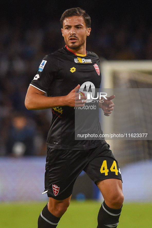 Andrea Carboni of AC Monza during the Serie A match between SSC Napoli and AC Monza at Stadio Diego Armando Maradona Naples Italy on 29 Sept...