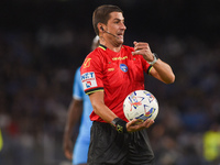 Referee Gianluca Manganiello during the Serie A match between SSC Napoli and AC Monza at Stadio Diego Armando Maradona Naples Italy on 29 Se...