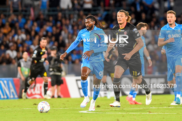 Andre-Frank Zambo Anguissa of SSC Napoli during the Serie A match between SSC Napoli and AC Monza at Stadio Diego Armando Maradona Naples It...