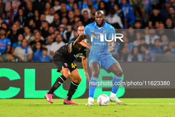 Romelu Lukaku of SSC Napoli during the Serie A match between SSC Napoli and AC Monza at Stadio Diego Armando Maradona Naples Italy on 29 Sep...