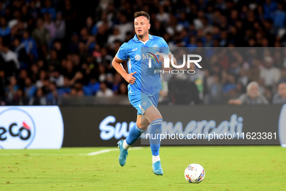 Amir Rrahmani of SSC Napoli during the Serie A match between SSC Napoli and AC Monza at Stadio Diego Armando Maradona Naples Italy on 29 Sep...