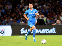 Amir Rrahmani of SSC Napoli during the Serie A match between SSC Napoli and AC Monza at Stadio Diego Armando Maradona Naples Italy on 29 Sep...