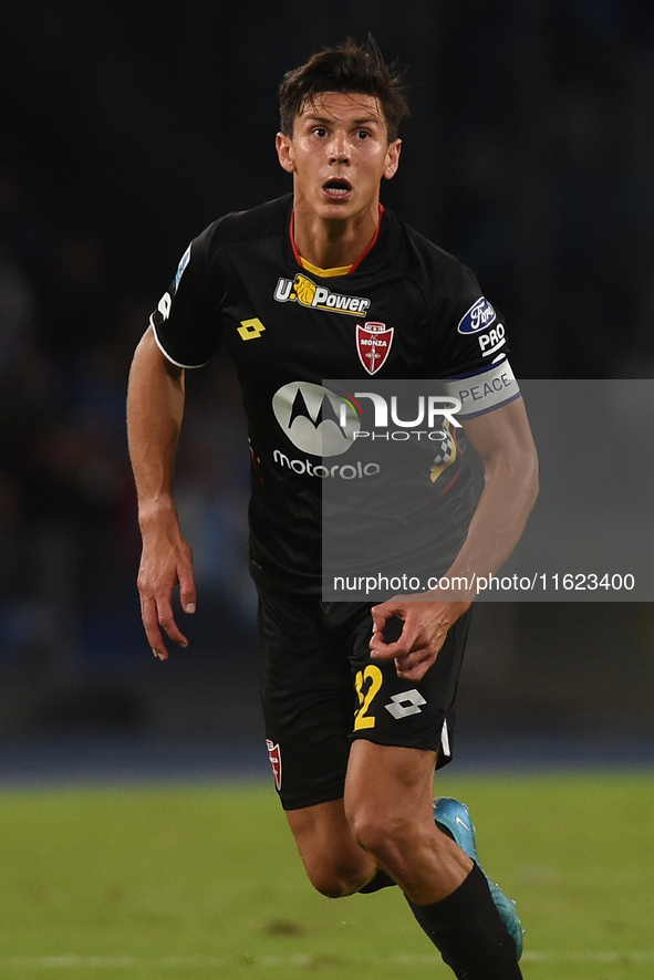 Matteo Pessina of AC Monza during the Serie A match between SSC Napoli and AC Monza at Stadio Diego Armando Maradona Naples Italy on 29 Sept...