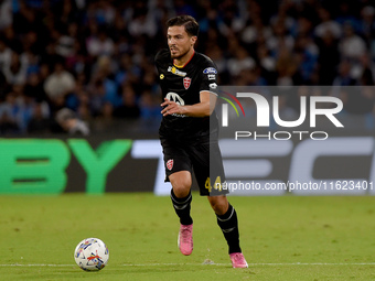 Andrea Carboni of AC Monza during the Serie A match between SSC Napoli and AC Monza at Stadio Diego Armando Maradona Naples Italy on 29 Sept...