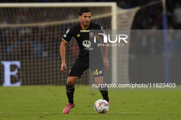 Andrea Carboni of AC Monza during the Serie A match between SSC Napoli and AC Monza at Stadio Diego Armando Maradona Naples Italy on 29 Sept...