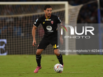 Andrea Carboni of AC Monza during the Serie A match between SSC Napoli and AC Monza at Stadio Diego Armando Maradona Naples Italy on 29 Sept...