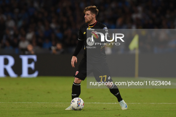 Georgios Kyriakopoulos of AC Monza during the Serie A match between SSC Napoli and AC Monza at Stadio Diego Armando Maradona Naples Italy on...