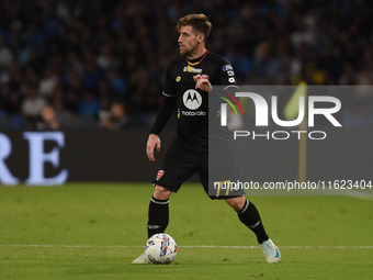 Georgios Kyriakopoulos of AC Monza during the Serie A match between SSC Napoli and AC Monza at Stadio Diego Armando Maradona Naples Italy on...