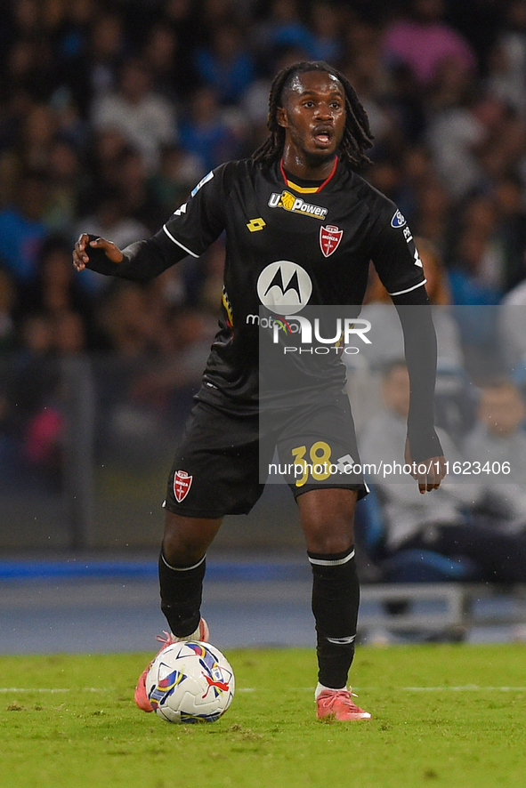 Warren Bondo of AC Monza during the Serie A match between SSC Napoli and AC Monza at Stadio Diego Armando Maradona Naples Italy on 29 Septem...