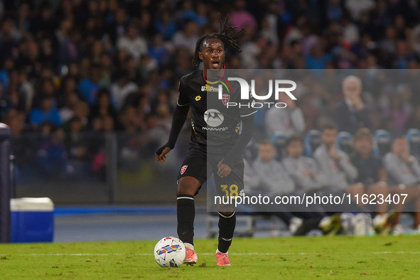 Warren Bondo of AC Monza during the Serie A match between SSC Napoli and AC Monza at Stadio Diego Armando Maradona Naples Italy on 29 Septem...