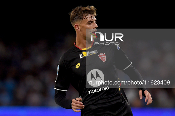 Daniel Maldini of AC Monza during the Serie A match between SSC Napoli and AC Monza at Stadio Diego Armando Maradona Naples Italy on 29 Sept...