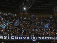 Supporters of SSC Napoli during the Serie A match between SSC Napoli and AC Monza at Stadio Diego Armando Maradona Naples Italy on 29 Septem...