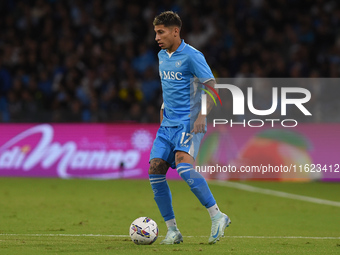 Mathias Olivera of SSC Napoli during the Serie A match between SSC Napoli and AC Monza at Stadio Diego Armando Maradona Naples Italy on 29 S...