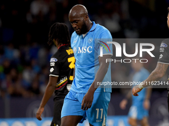 Romelu Lukaku of SSC Napoli during the Serie A match between SSC Napoli and AC Monza at Stadio Diego Armando Maradona Naples Italy on 29 Sep...