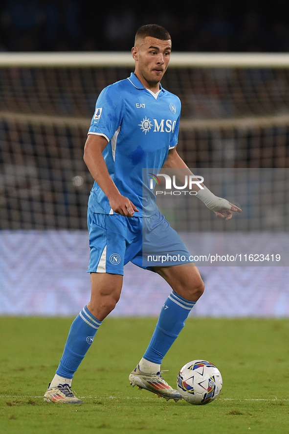 Alessandro Buongiorno of SSC Napoli during the Serie A match between SSC Napoli and AC Monza at Stadio Diego Armando Maradona Naples Italy o...