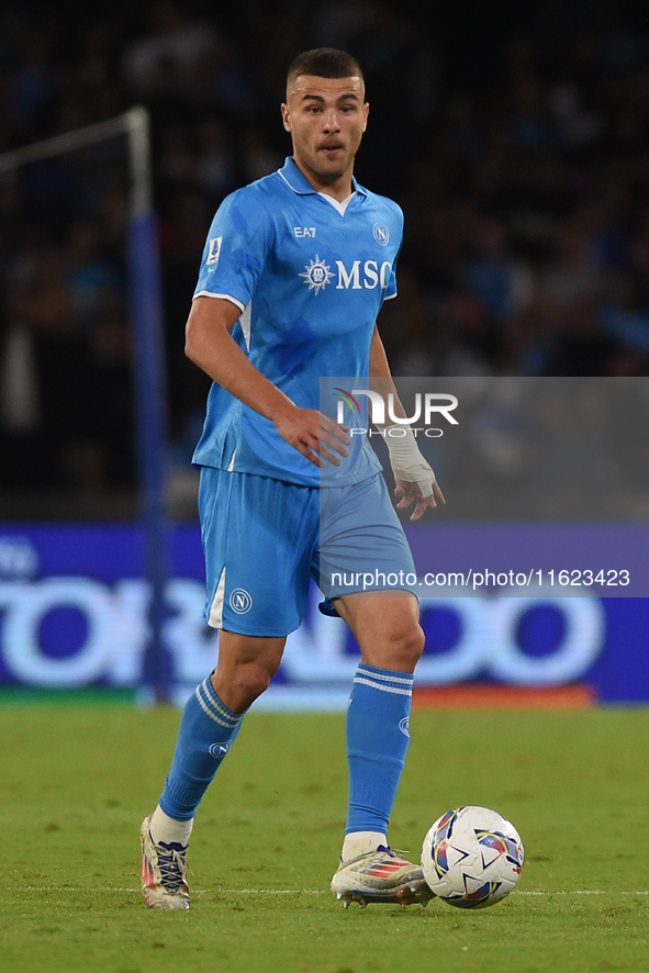 Alessandro Buongiorno of SSC Napoli during the Serie A match between SSC Napoli and AC Monza at Stadio Diego Armando Maradona Naples Italy o...