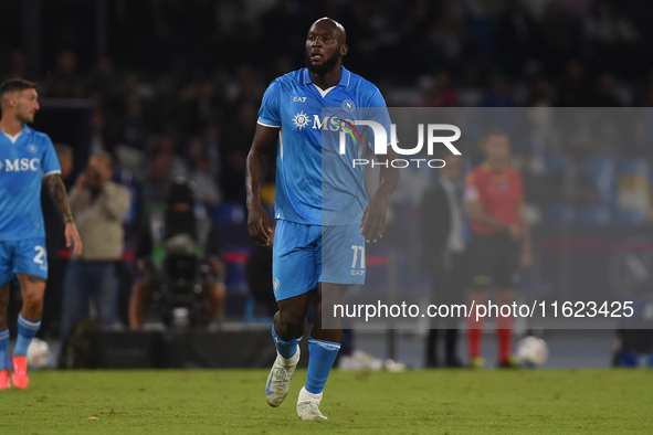 Romelu Lukaku of SSC Napoli during the Serie A match between SSC Napoli and AC Monza at Stadio Diego Armando Maradona Naples Italy on 29 Sep...