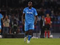 Romelu Lukaku of SSC Napoli during the Serie A match between SSC Napoli and AC Monza at Stadio Diego Armando Maradona Naples Italy on 29 Sep...