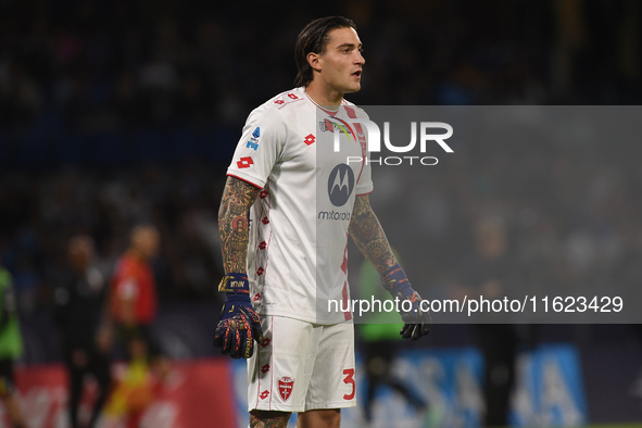 Stefano Turati of AC Monza during the Serie A match between SSC Napoli and AC Monza at Stadio Diego Armando Maradona Naples Italy on 29 Sept...